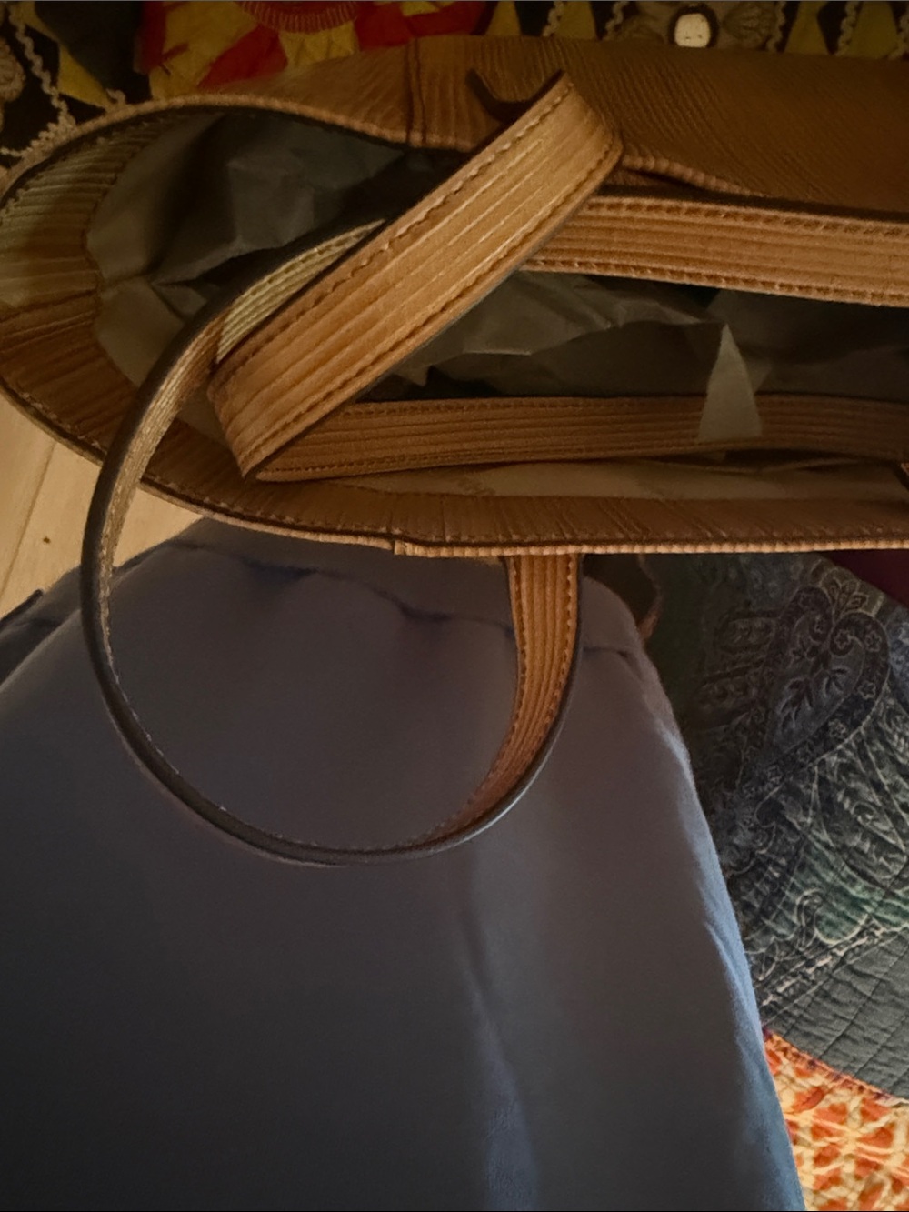 Brahmin Tan Vertical-Textured Leather Tote - Picture 11 of 15